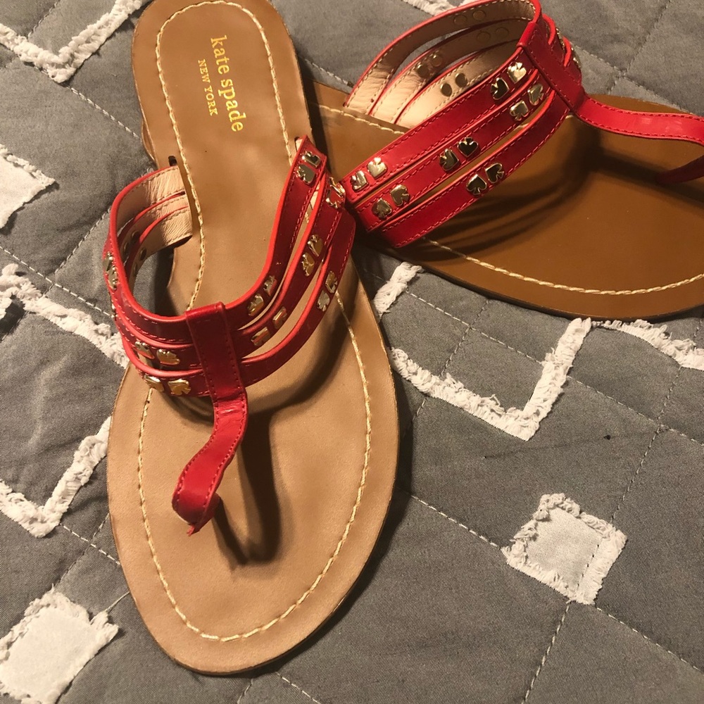 Red Kate Spade flip flops